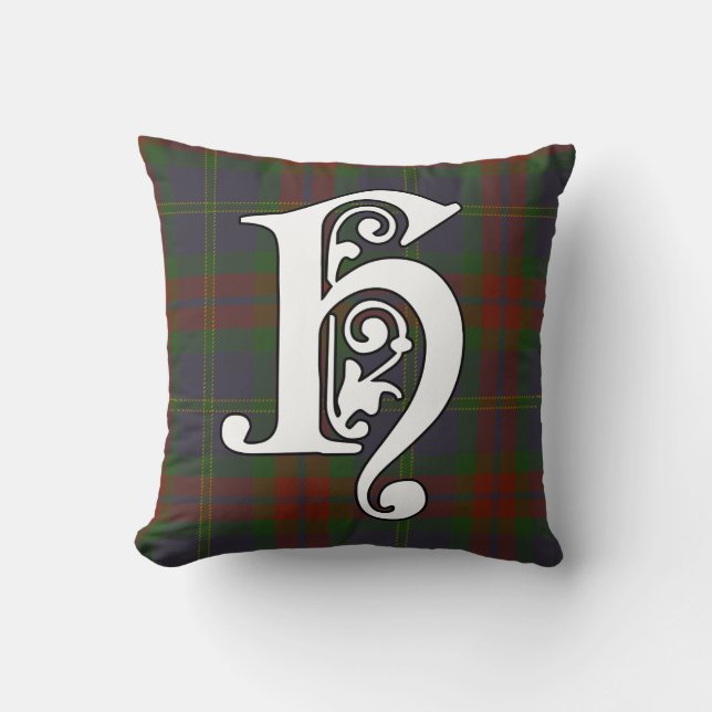Coussin Harvey Clan Tartan Monogramme (Recto)