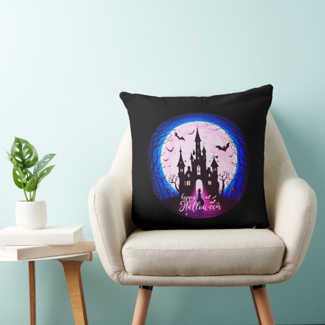 Coussin Hauné Château Happy Halloween Déplaisant (Chaise)