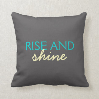 Coussin Hausse et éclat - turquoises et jaunes sur le gris