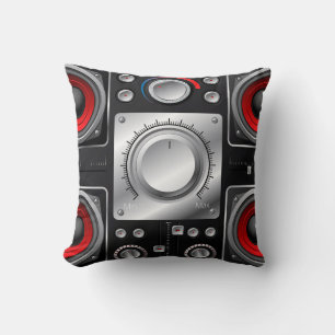 Coussin Haut-parleurs rouges avec amplificateur et boutons