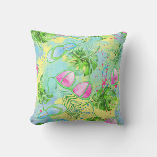 Coussin hawaïen tropical