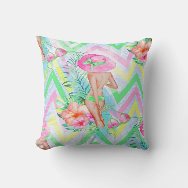 Coussin hawaïen tropical (Recto)