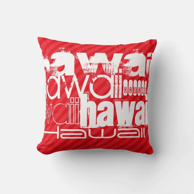 Coussin Hawaii ; Scarlet Red Stripes (Recto)