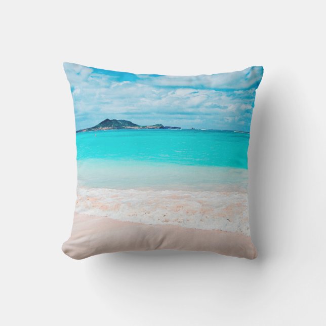 Coussin Hawaii Tropical Turquoise Ocean Sandy Beach Photo (Recto)