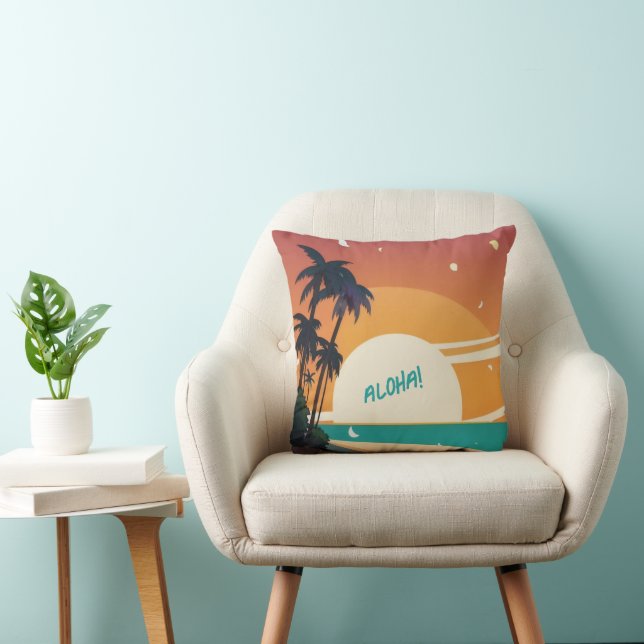 Coussin Hawaiian/Aloha/Tropical/plage (Chaise)