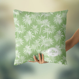 Coussin Hawaiian Palm Tree Silhouette Motif Green ID1093