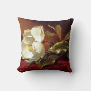 Coussin Heade - Un Magnolia sur Red Velvet