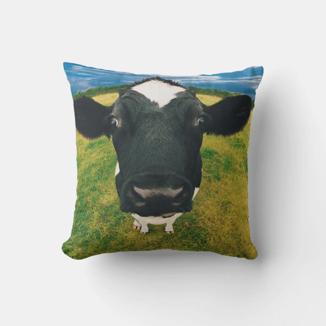 Coussin Headshot de la vache frisonne (Recto)
