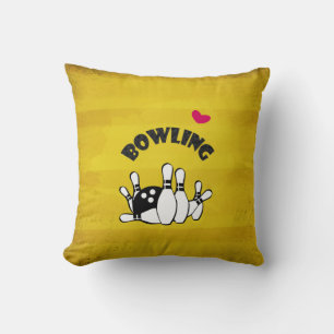 Coussin Hearling Bowling - B&W Bowling Pins and Ball