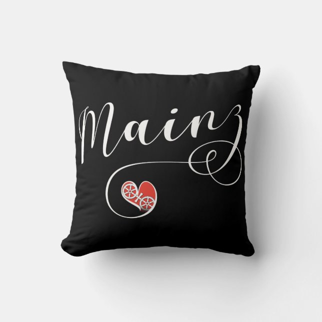 Coussin Heart Mainz Drapeau, I Love Mainz, Meenz (Recto)