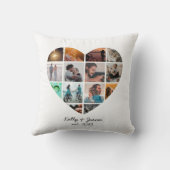 Coussin Heart Photo Collage Love Couple Famille (Verso)
