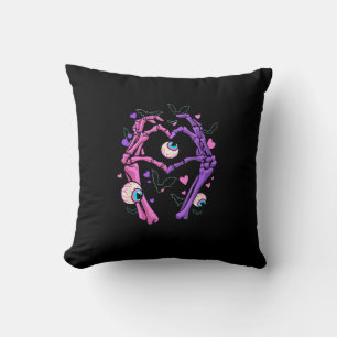 Coussin Heart Skeleton Mains - Halloween Pastel Goth Eyeba