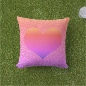 Coussin Heart Valentine's Day Anniversaire Rose Gold Glitt (Herbe)
