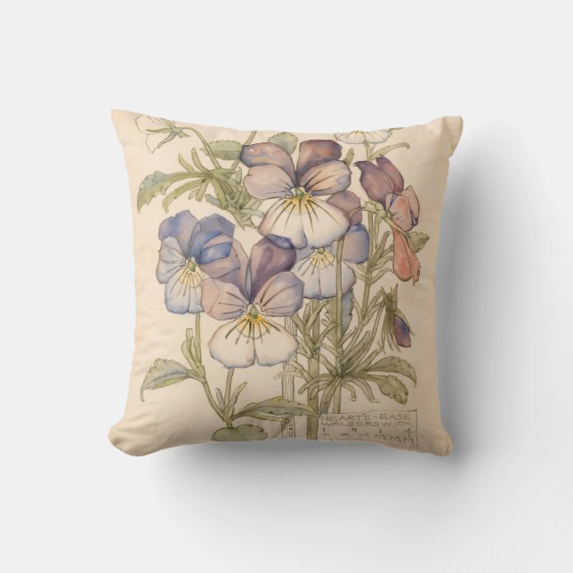 Coussin Heart's-Ease Walberswick par Charles Mackintosh (Recto)