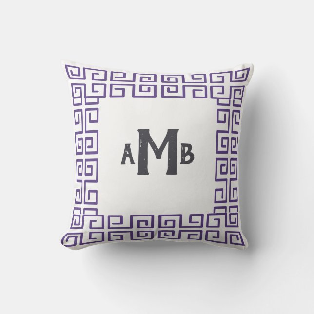 Coussin Heather Chinoiserie Grosse frontière Monogramme (Recto)