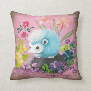 Coussin Hedegehog bleu mignon