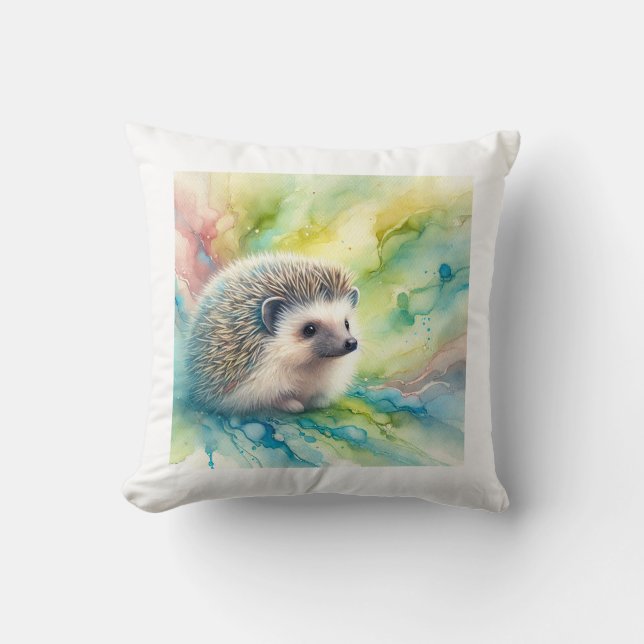 Coussin Hedgehog in a Colorful Natural Scene 040924AREF120 (Recto)