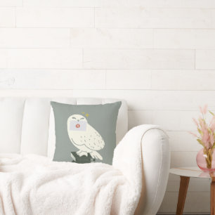 Coussin Hedwig avec lettre dessin fantaisiste
