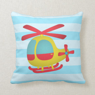Coussin Hélicoptère mignon et coloré pour la chambre des e