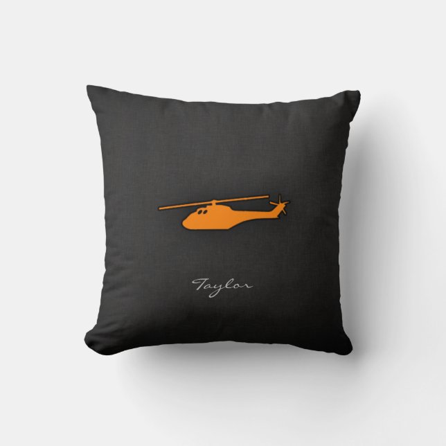 Coussin Hélicoptère Orange (Recto)