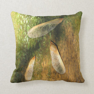 Coussin Hélicoptères d'arbre d'érable sur le cèdre
