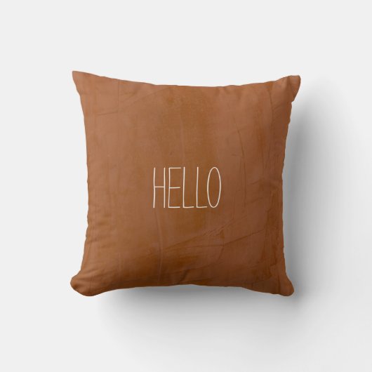 Coussin HELLO Aquarelle personnalisée Orange Mandarin Crép (Recto)