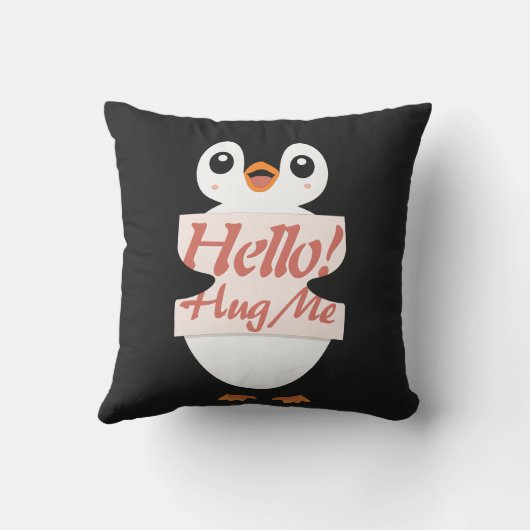Coussin Hello! Hug Me - penguin costume personalization (Verso)