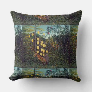 Coussin Henri Rousseau Lutte entre Tiger et Bull
