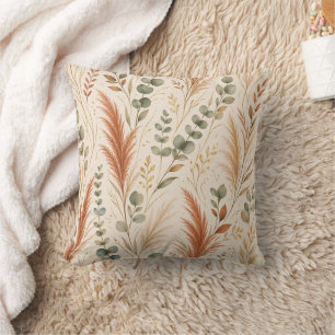 Coussin Herbe des Pampas en Terracotta Eucalyptus Bohème N