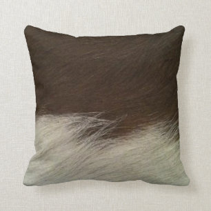 Coussin Hereford Brown et blanc Faux Cowhide Thon