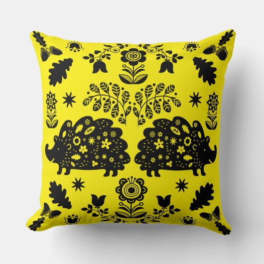 Coussin Hérisson Art populaire (Recto)