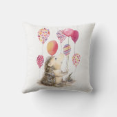 Coussin Hérisson avec ballons roses (Verso)
