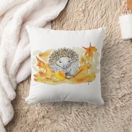Coussin Hérisson Dans Les Feuilles D'automne (Couverture)