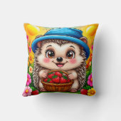 Coussin Hérisson de dessin animé adorable (Verso)