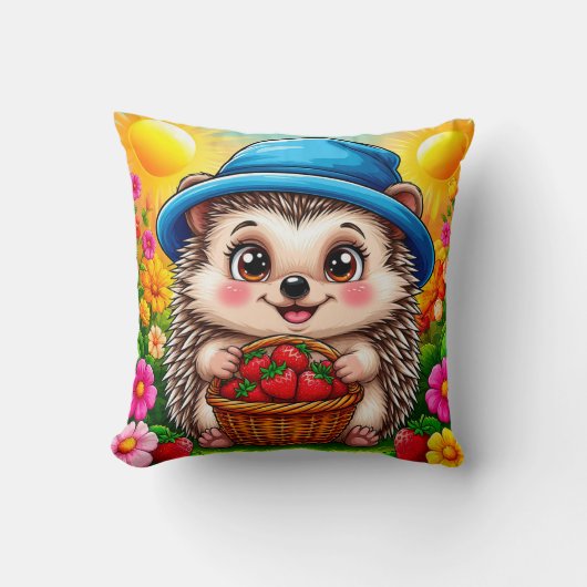 Coussin Hérisson de dessin animé adorable (Recto)