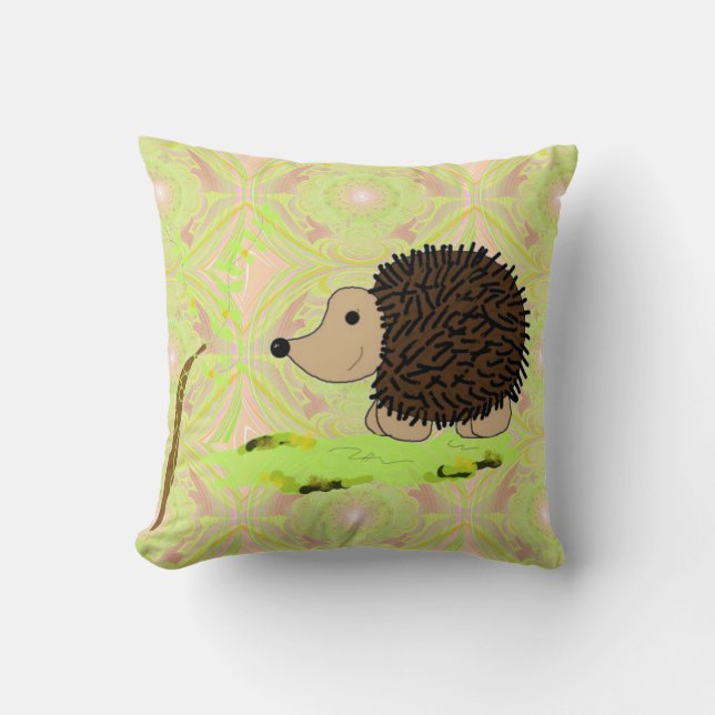 Coussin Hérisson de dessin animé sur motif (Recto)