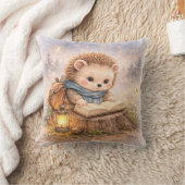Coussin Hérisson de lecture mignon pour chambre d'enfants  (Couverture)