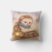 Coussin Hérisson de lecture mignon pour chambre d'enfants  (Recto)