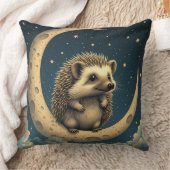 Coussin Hérisson mignon assis sur un croissant de lune (Couverture)