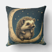 Coussin Hérisson mignon assis sur un croissant de lune (Verso)