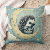 Coussin Hérisson Mignon Assis sur un Croissant de Lune (Couverture)