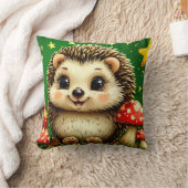 Coussin Hérisson mignon dans la forêt de bouleaux (Couverture)