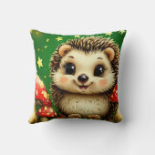 Coussin Hérisson mignon dans la forêt de bouleaux (Verso)