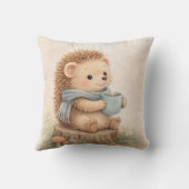 Coussin Hérisson mignon de la forêt avec mug pièce neutre  (Verso)