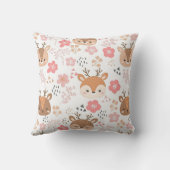 Coussin Hérisson mignon de la forêt et fleurs (Verso)