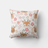 Coussin Hérisson mignon de la forêt et fleurs (Recto)
