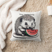 Coussin Hérisson Mignon Mangant de la Pastèque – Style Des (Couverture)