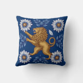Coussin Heritage Motif Lion Throw Pillow (Verso)