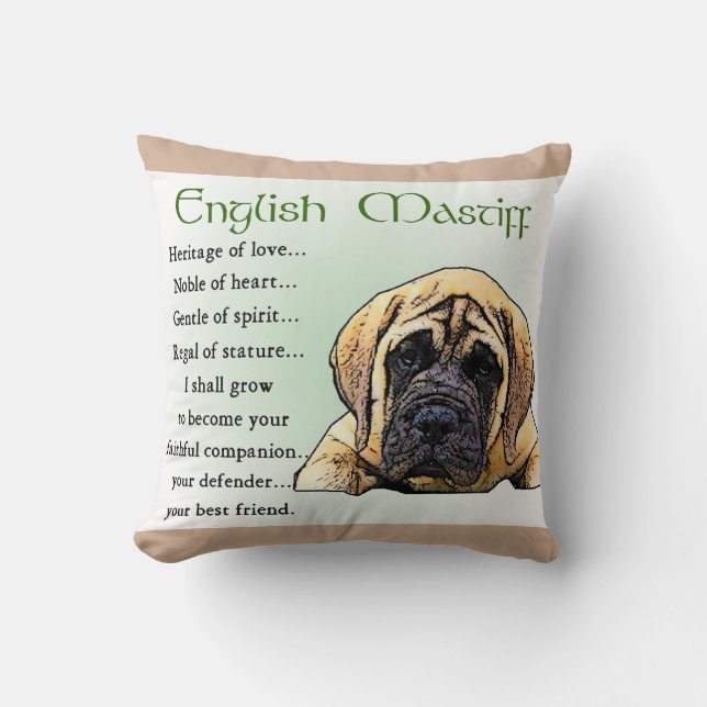 Coussin Heritage of Love English Mastiff (Recto)