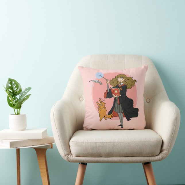Coussin Hermione et Crookshanks Wingardium Leviosa (Chaise)